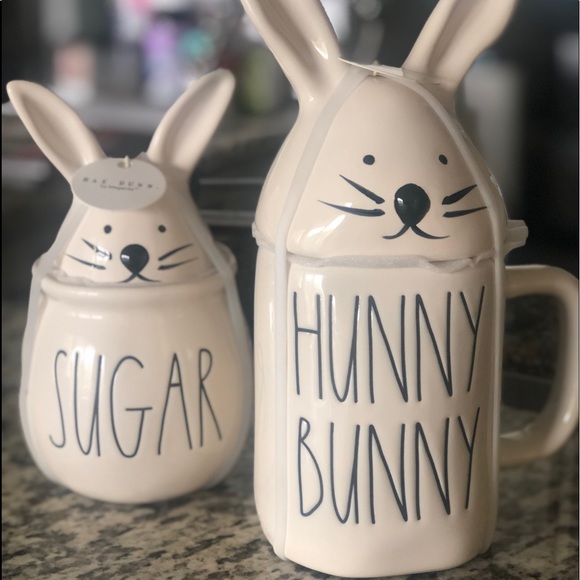 Rae Dunn Other - Rae Dunn Hunny Bunny Mug & Sugar Bowl with Lids
